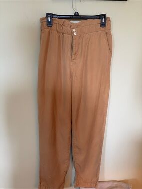 LOFT Tan paper bag Elastic-Waist Chinos